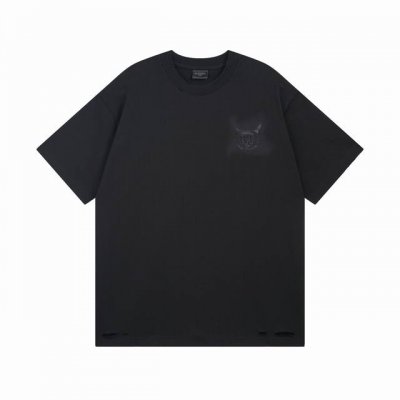Balenciaga 巴黎世家2025 Ss 正面麦穗刺绣后背字母彩色手绘涂鸦色彩碰撞割烂做旧短袖T恤 本市场No.1的质量 真正天花板品质 全部原版开发注意细