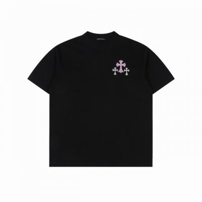chrome Hearts 克罗心 闪粉马蹄十字架印花短袖 发泡印花 三标齐全 ，270克高克重全棉，黑白双色。手感超好，做工细致，厚度适中，男女同款。 颜色：