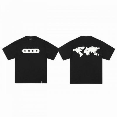 goodbrand 25Ss大Logo地图提花毛巾绣高街情侣圆领短袖T恤-原单版本 color 黑色 size S M L Xl number 25810 原版