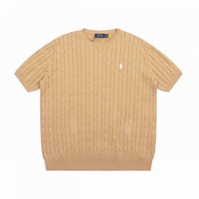 男款 拉夫劳伦Ralph Lauren圆领纯色小马刺绣Logo针织短袖 手感软糯，舒适亲肤，通身绞花编织设计，工艺复杂，耗时费力，圆领的设计，修饰脖颈线条和脸型