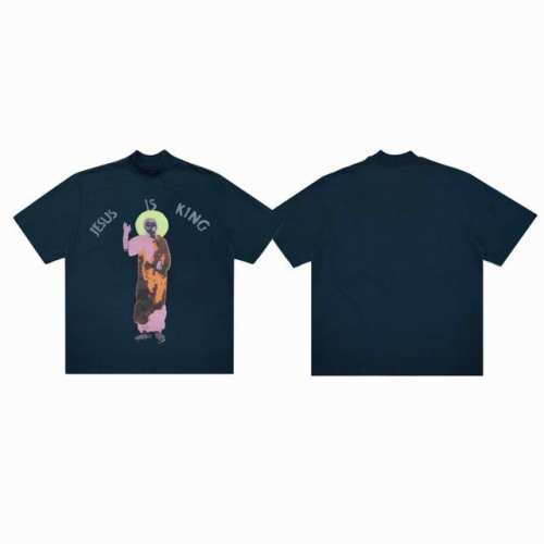 Cpfm Kanye 侃爷 宗教系列耶稣为王发泡印花大版型情侣圆领休闲短袖-原单版本 Color：藏青色 Size：S M L Xl Number： 21 原版