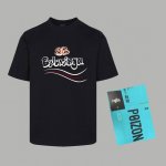高品质 巴黎世家 Balenciaga 走秀款Ss春夏上新 重磅推出280克重高密度面料短袖T恤 采用进口定染面料 宽松休闲Os落肩版型 上身效果超绝 男女同款