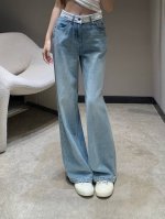 dio* 25Ss夏季新款 撞色腰头牛仔长裤丨独家高版出品！个性感十足 上身绝对王炸牛仔裤 裤型质感真的绝了高腰直筒的版型，恰好的裤长 拉伸腿部线条 营造利落大