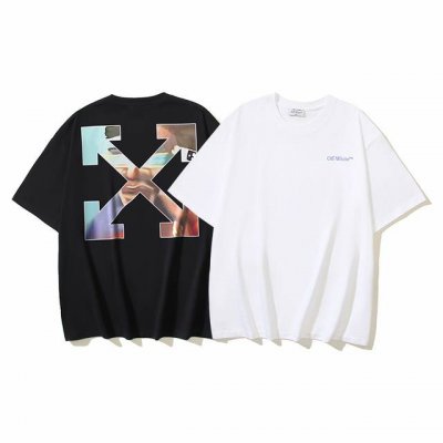 1146# Off-White纯棉260G重磅人像箭头印花短袖T恤 黑色 白色 S M L Xl