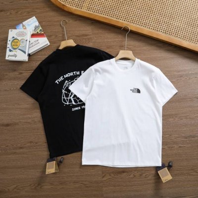 品牌：北面 The North Face 尺码：M-L-Xl-Xxl-Xxxl 颜色：白色-黑色 类型：男士运动速干T恤 材质：230克运动户外科技棉 领型：正