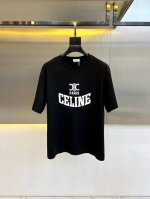 Celin赛琳 2025春夏新款首发专柜最新款短袖圆领T恤 高端订制 设计前卫时尚 品牌Logo印花设计 高端定制丝光棉面料.手感柔软.穿着舒适.专柜级别精致车