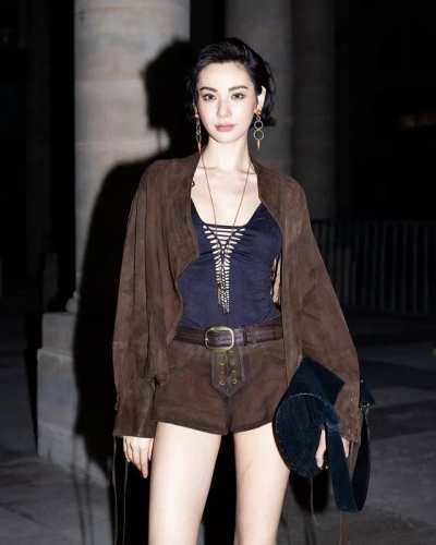 25Ss林珍娜同款Isabel Marant绒面短裤赠送腰带Smlp ：棕色