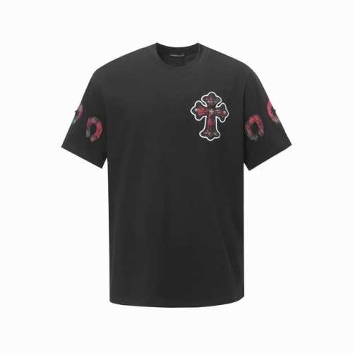 Chrome Hearts*克罗心 格子印花贴布绣官方同款合金装饰重工艺短袖T恤 独家定织定染高克重紧密精梳棉面料Os落肩宽松版型 春夏最新砖柜同步 男女同款