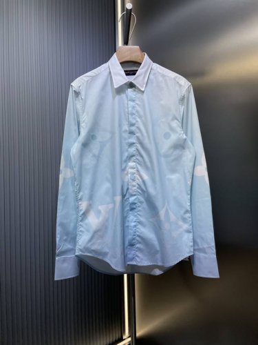 Louis Vuitton24Ss印花棉质府绸长袖衬衫 正品 0购入开发 40支精疏棉 75D高温衬布 数码直喷 手工包缝 定制1：1纽扣 定制1：1商标 合身