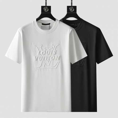 Sg Lv 高定面料 玉蚕丝般的丝滑 2025春夏新品上市时尚经典圆领短袖时尚单品设计，更加时尚舒适，高标准定制，上身非常有型，全新刺绣工艺 客供辅料，客供进口