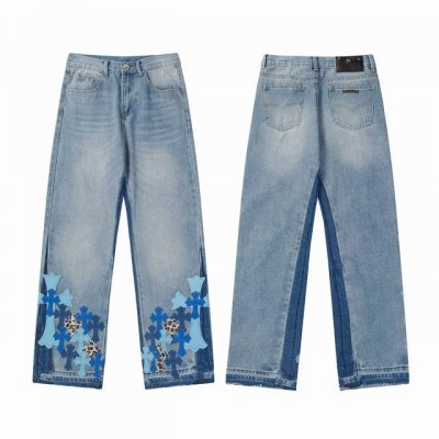 现货 9955 定制Ch克罗Gallery Dept.Aspen限定款十字架喇叭牛仔裤 码数:28 30 32 34 36 颜色：洗水蓝
