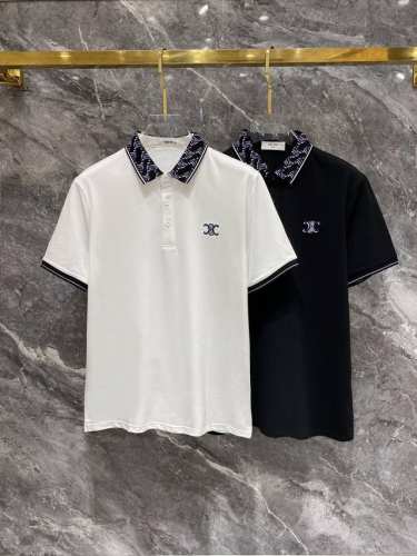 赛林25Ss新款春夏短袖翻领T恤polo，最高版本客供定制高端朱地面料简单时尚款，螺纹拼色螺纹配色超级好看！胸前赛琳标识刺绣经典Logo简单大方的款式！满满的高
