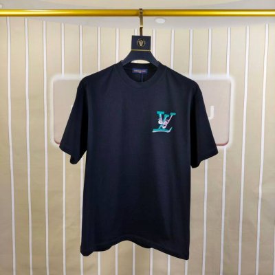 Lv 路易威登2025春夏新款原单男士圆领短袖速干T恤 专柜同步售卖 高端品质 高版本 Os版型阔版 爆款胸前后背印花Logo图案设计 定制进口双股100%纯棉