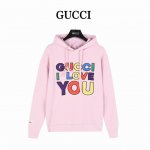 本地自取310（支持放店） gucci/古驰 重工全彩Logo字母刺绣连帽卫衣 全新配色和面料组合贯穿整个系列，正面饰有“Guc* I Love You”亮色全