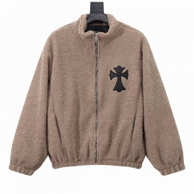 款号Y612 Chromehearts 克罗心 刺绣字母羊羔毛拼接棒球服外套 渠道精品 潮男潮女Zui爱的棒球服夹克，市场各级版本都有 细节你们一定要对比 ，最