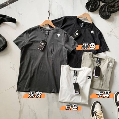 descente 迪桑特夏季新款速干 功能款短袖T恤 官网同款面料，瞬吸汗滴，极速扩散蒸发，并且单向导湿，清香+防蚊+防晒+吸湿+舒爽+抗皱 自带苹果香可高达水