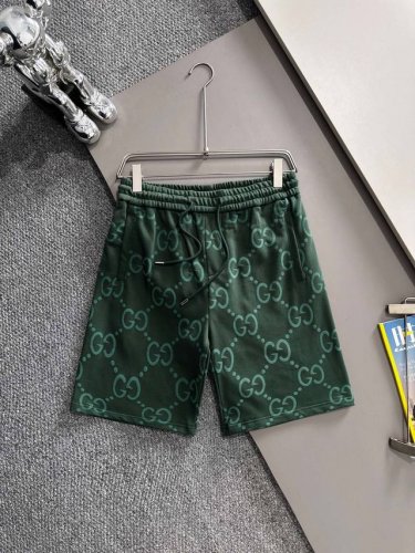 gucci 古驰 2025新款 轻奢主义 植绒双G字母Logo 后贴布口袋 男女日常通勤穿搭必备 休闲短裤 定制毛圈面料 腰标吊牌洗水唛三标齐全 颜色：绿色 码