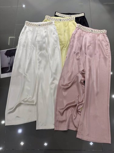 chanel 小香-新款前腰撞色阔腿裤 夏季冰丝面料上身Yyds 超级好看百搭显瘦 人手必备神器 四色 Smlxl