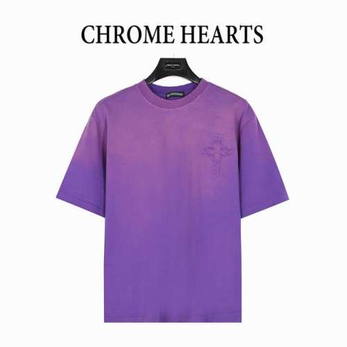 chromehearts 克罗心 25Ss 十字架贴布刺绣水洗破洞短袖T恤 秀场私人订制系列 整衣做旧激光烧花定制300克双纱面料 美式酸洗做旧原身布激光烧花加