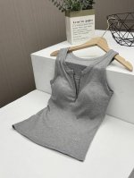 一包2件！绝对的高级感！Lulu2025春季女士高级感无袖半拉连宽肩上衣，免穿内衣打底背心！带胸垫一体式固定杯文胸上衣，可外穿裹胸显瘦性感春夏上衣！再也不用纠结