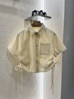 Fend*2025新品上架 提花抽绳衬衫长裤套装 定制Yb进口提花亚麻材质 质感高级 养肤舒适 短袖衬衫长裤套装 裁剪利落修身 裤腿直筒版型起到遮肉包容效果 搭