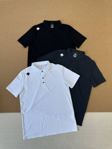 尺码M到5X跑量无优惠 迪桑特夏款新款翻领胸标Logo冰丝无痕短袖T恤，吴彦祖同款经典基础款Polo衫短袖，商务休闲简约风，上身帅气百搭，夏季必备百搭奢潮单品