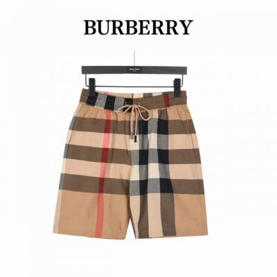 Burberry 巴宝莉 经典条纹格子短裤 面料原版天丝棉梭织定制，功能性斜纹面料，百分百定位对条对格，非常耗时废料， 密度手感和原版达到一致，松紧腰搭配，轻松