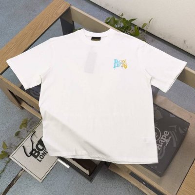 上新 款号：Ay707 高版本 2025新款Boylondon彩金环形三鹰图案字母Logo印花休闲情侣短袖T恤，采用280克重的纯棉双纱面料，我们只做精品面料、