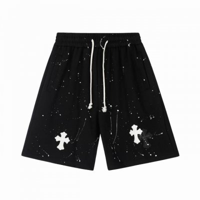ke277 Chrome Hearts Ch 克罗心重工高克重泼墨十字架短裤 正确配置 市场最高版本 2025克罗心正品包装 原版开模 定制五金 辅料 实物超有