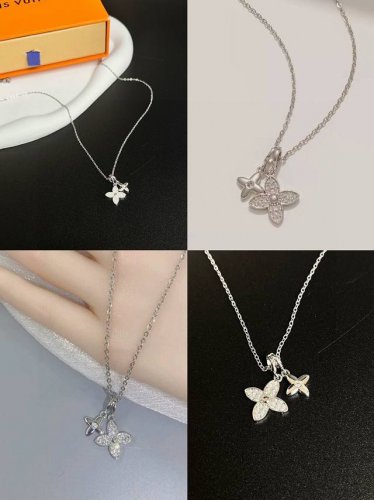 Lv路易威登 双花项链 配全套包装 不规则双花项链 小众独特高级品味 相当别致的珠宝视觉 小众高级是很有分量沉甸甸的款 一年四季都很百搭 上身会显得脖颈修长 爱