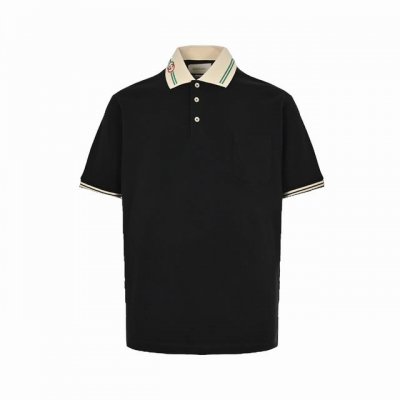 gucci 古驰 经典领口双G刺绣Polo短袖 原版国内柜台购入开发，定织领口+口横机螺纹，纱线定染7天，成品刺绣，极其考验横机密度，上身居显瘦，大身全棉 G珠