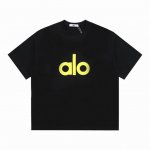 alo字母立体发泡印花 270克棉质圆领短袖T恤 黑白两色 尺码S.M.L.Xl