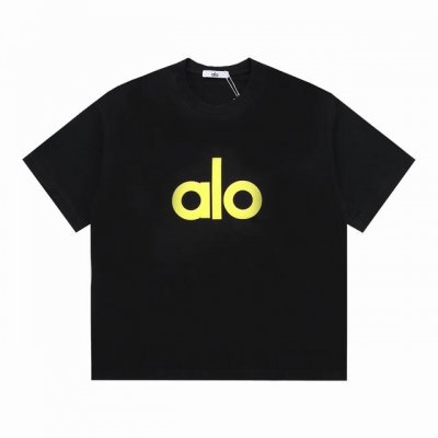 alo字母立体发泡印花 270克棉质圆领短袖T恤 黑白两色 尺码S.M.L.Xl