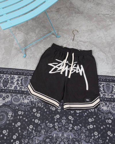 款D06 斯图西短裤 顶级版本Stussy Fw 斯图西夏季巡游款裆前大字母Logo刺绣织带短裤 尺码：S M L Xl