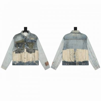8046 不优惠 Acne Studios 24Ss数码直喷3D单宁错觉拼接单依纯同款水洗撞色牛仔外套 三标齐全 方便平台定制的磨毛无弹面料，才能出得来3D的效