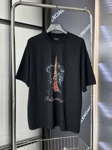 P120 顶级版本 区别通货 2025Ss 巴黎世家 日本东京铁塔限定款前后片直喷印花磨烂水洗重磅300克做旧短袖T恤 本市场No.1的质量 真正天花板品质 全