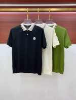蒙口25Ss新款春夏短袖翻领T恤polo，最高版本客供定制高端朱地面料拼接针织面料简单时尚款，螺纹拼色螺纹配色超级好看！经典Logo简单大方的款式！满满的高级感