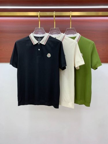 蒙口25Ss新款春夏短袖翻领T恤polo，最高版本客供定制高端朱地面料拼接针织面料简单时尚款，螺纹拼色螺纹配色超级好看！经典Logo简单大方的款式！满满的高级感