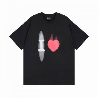 Balenciaga 巴黎世家2025 Ss 爱心涂鸦刺绣短袖T恤 本市场No.1的质量 真正天花板品质 全部原版开发注意细节图 避免被盗图商家混发 正确260