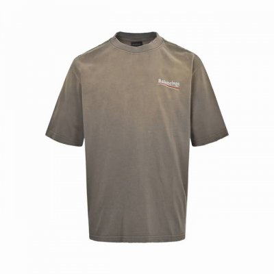 balenciaga 巴黎世家 25Ss 可乐刺绣炒色水洗破洞短袖 夏日多巴胺复古炒色可乐波浪刺绣破坏系列 采用巴黎25年最新款面料 胸口刺绣及后背大Logo刺