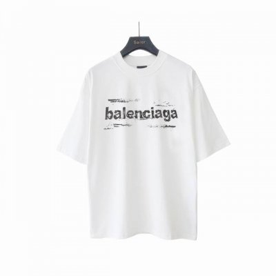 实拍细节图+尺码表 Balenciaga巴黎世家新款限定字母Logo短袖T恤 背后字母印花，逼格满满，相当吸睛，超高级上身超酥服，作为舒适穿搭的重中之重，百搭耐