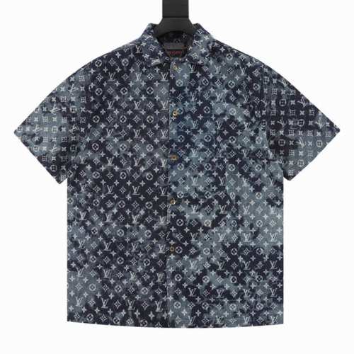Louis Vuitton 路易威登 1V 25Ss 扎染挂毯图案夏威夷牛仔短袖衬衫 轻奢主义 男女日常通勤穿搭必备单品 正确版本 欢迎对比 详细特征 98%棉