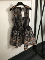 款号20253142 Zimmermann*新款 复古花朵印花系带收腰无袖背心连衣裙 短裙 黑色 S-Xl M码 胸围82 腰围72 长85