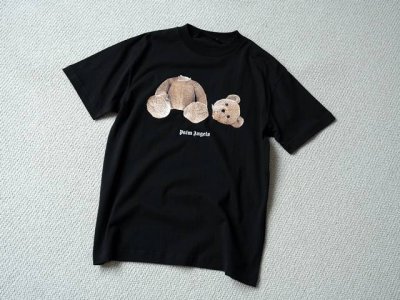 贸易公司出品 palm Angels 断头熊印花棉质圆领短袖 男女同款 颜色：黑色 尺码：S M L Xl 合身版型 S码适合100-120斤 M适合120-1