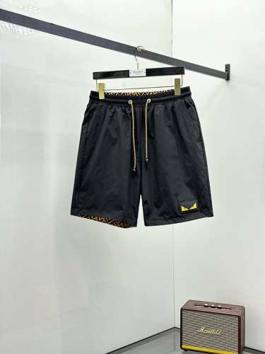 芬迪 三标齐全 2025夏季新款男士休闲双面穿短裤，高级定制面料透气面料 透气弹力舒适度极高，细节无可挑剔，顶级辅料配备，原版Logo设计理念，手感细腻柔软！上