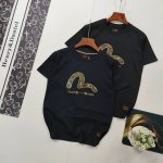 尺码S-2Xl 爆款推荐 evisu 福神 新款男士织锦刺绣小海鸥短袖T恤 原版面料高版本高品质 网红明星同款 正面以日本松柏与仙鹤图案织锦小海鸥贴布装饰 展示