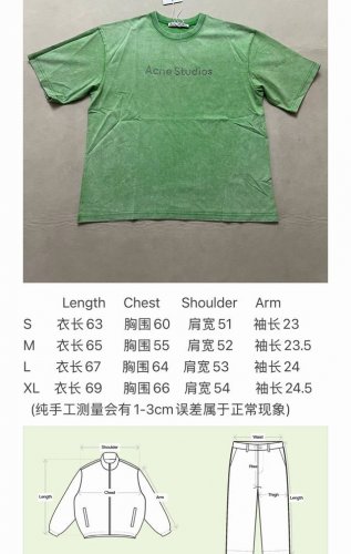 Acne Studios洗水柳丁字母圆领短袖
