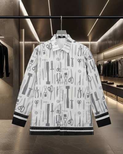 170 Fendi 芬迪 爆款来袭 走秀款工匠工具图案长袖衬衫 2025Ss官网新款长袖 衬衫 衬衣，精美数码印花 高端版本，专柜定制面料 透气舒适度高，精工制
