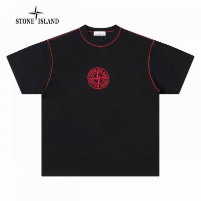原单 款号：St078 上新 Stone Island 丨石头岛 蛇年限定红色罗盘徽章刺绣短袖T恤- 定制雅韵黑绸棉麻平纹料 细腻平滑 舒适亲肤 胸前标志性点缀