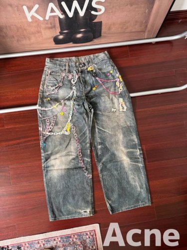 Acne Studio Ac 25Ss 1981M 糖果链条 Baggy Fit Jeans牛仔休闲裤 男女同款 颜色：图片色 尺码：44 46 48 50 5